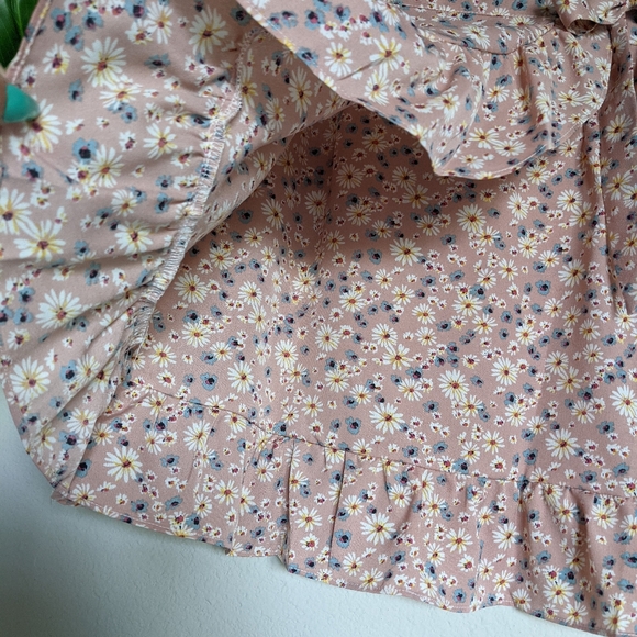 Pink small ditsy floral wrap style ruffle skirt - Picture 8 of 12